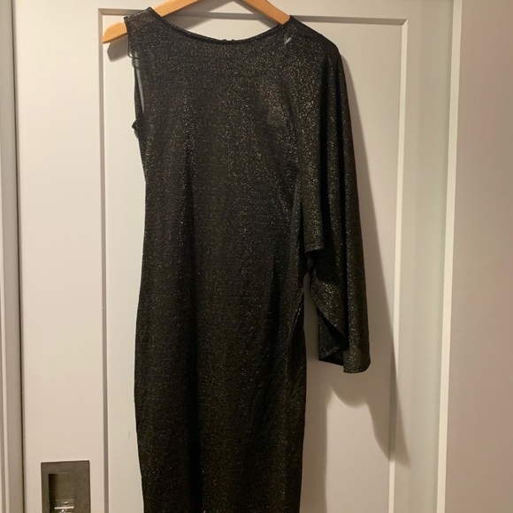 NWT Ted Baker Monyca Drape One Shoulder Sparkly Dress - Picture 6 of 14